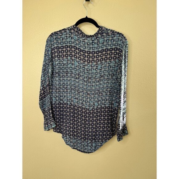 Free People Women's Blouse Blue Long Sleeve X-Small - Picture 6 of 7